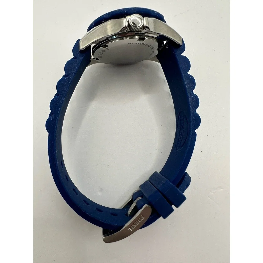 Fossil es-2934 Womens Watch Blue Silicone Band 30MM 7.5